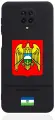 Черный силиконовый чехол для Xiaomi Redmi Note 9 Pro Герб Кабардино-Балкарской Республики