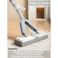 Швабра для пола CleanPro с ведром , с отжимом, телескопическая, губчатая, серая, белая, с функцией отжима, с 3 насадками