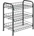Этажерка для обуви НИКА ЭТ-4, матовый черный, 3 полки