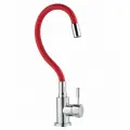 Смеситель для кухни хром с гибким красным изливом, Wasser Zimmer