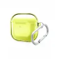 Elago для AirPods 4 чехол Clear Hang case Neon Yellow