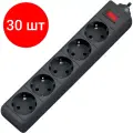 Комплект 30 шт, Сетевой фильтр DEFENDER ES, 5 розеток, 3 м, черный, 99485