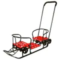 Снегомобиль Snow Galaxy Black Auto Для Двоих красные рейки на больших мягких колесах