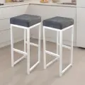 Барный стул лофт без спинки и с мягким сиденьем для кухни и дома, комплект 2 шт.