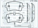 Колодки тормозные задние GDB1902 GDB1866 AUDI A6 (4G) / AUDI A7 17,4mm/173-526 4G0698451A 4G0698451J 99735294900 4G069845.