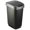 Ведро Rotho мусорное с крышкой Swing Twist 25 л черный, серебро