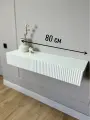 Туалетный столик подвесной эмаль МДФ, консоль в прихожую с ящиками навесная Marsele белая 80х32х16 см