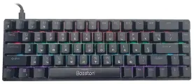 Клавиатура проводная игровая Bosston MK68, Русские буквы, 68 клавиш, подсветка, черный