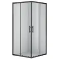Душевой уголок Cezares Eco O-A-2 90x90, профиль матовый черный, стекло прозрачное