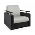 Кресло-кровать Шарм экокожа черная и серый шенилл