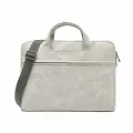 Сумка для ноутбука макбука 13-14 дюймов с плечевым ремнем, светло-серая (MAXSVETSHOP)