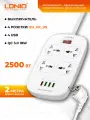 Сетевой фильтр LDNIO SC4407Q/ 2м/ 4 роз. EU_UK_US/ 2500W/ 4 USB+QC 3.0/ Выкл. на роз./ белый