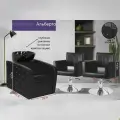 Парикмахерский комплект Лео, Черный, 2 кресла гидравлика диск, 1 мойка раковина черная глубокая