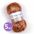 Пряжа для вязания крючком, спицами YarnArt Ярн Арт Ярнарт Melody, средняя, шерсть, акрил, полиамид, цвет 910, мультиколор, 5 шт. по 100 г, 230 м