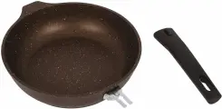 Сковорода Kukmara 220/50мм Мрамор Кофейный, съемная ручка, литой алюминий, смк222а