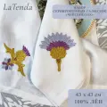 Набор сервировочных салфеток Чертополох LaTenda, 100% лен, с вышивкой, 4 шт.