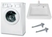 Комплект: Стиральная машина Indesit IWUB 4085 / Индезит 4085 с раковиной Солярис над стиральной машиной / узкая стиральная машина с раковиной
