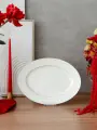 Блюдо сервировочное для подачи тарелка Снежная королева 35,5 см овальное
