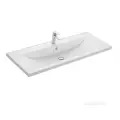 Раковина Aquaton Айрис 120 1A729631AG010 1202х452х145 мм перелив, литой мрамор, цвет: белый