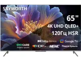 Телевизор жк 65' Skyworth 65, Ultra HD, QLED, 350Nit, Google TV, DVB-T2/C/S2, 2.0 ch Sound 15W*2 Dolby Atmos, 120Hz, 3 HDMI, 2 USB, Digital Audio Output, LAN, Composite output, CI, выход для наушников, 2 Pole, 2025