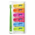 BE YOU Набор зубных паст Шесть вкусов, 6х10 ml + Зубная щетка Kids (зеленая)