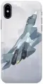 Силиконовый чехол на Apple iPhone Xs / X / Эпл Айфон Икс / Икс Эс с рисунком Боевой самолет