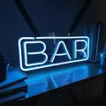 Неоновая вывеска Elmarto Bar, 40х17 см, бирюзовая, для бара и ресторана