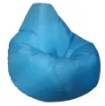Мир Пуффов Кресло-мешок «Груша» Лазурный оксфорд , с ручкой для переноски, размер- XXXL