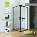 Душевой уголок Domani-Spa Cube, без поддона, чёрный профиль, стекло 5мм, 80x80 см