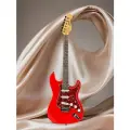 Электрогитара Stratocaster Красная Fabio ST100, Matt RD S-S-S, 1V+2T (Электрогитара для начинающих)