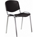 Стул Staff Iso Plast CF-009, хром каркас, пластик черный, 532571