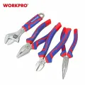 Набор инструментов: ключ разводной, длинногубцы, бокорезы, пассатижи, 4 шт, WORKPRO, WP201009