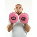 Лапы тренерские боксерские, для отработки ударов тренерские LEADERS MID-AIR PINK (ONE, кожа, розовый)