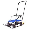 Снегомобиль Snow Galaxy Black Auto синие рейки на больших мягких колесах