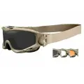 Очки тактические Wiley X Spear Goggles / Дымчато-серая+прозрачная+светло-рыжая линзы / Песочная (Tan)