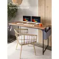 Стол письменный, компьютерный лофт INCUBE D002.140. AMK, дуб янтарный, 140х60х75см, с органайзером, ЛДСП, металл