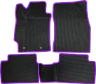 Коврики ЕВА для Toyota Corolla X (E140, E150) 2006-2013 / Тойота Королла Е140, Е150) / Черные соты / Фиолетовый кант / Комплект 4 шт.