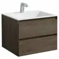 Тумба с раковиной из искусственного камня Vincea Luka 600 R.Oak, White