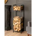 Дровница подставка для дров для бани камина печи в стиле лофт Аманс черный