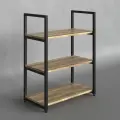 Стеллаж металлический напольный DK_Loft, 3 полки дуб Сонома
