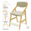 Стул растущий для школьника Робин Wood (Вуд) с чехлом, цвет Комбо белый/Бежевый