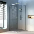Душевой уголок AM.PM X-Joy Square Slide 100х80 см, стеклянный, без поддона, профиль матовый хром