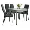 Обеденная группа Авелла-Флай, (стол 70х110 и 4 стула) 52 кг, цвет графит