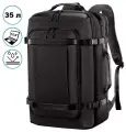 Рюкзак-сумка мужской городской дорожный Kingsons большой 35л, для ноутбука 15.6, водонепроницаемый, черный