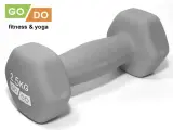 Гантель GO DO в виниловой матовой неопреновой оболочке. Вес 2,5 кг. (Серый)