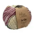 Пряжа Fibra Natura Le Chic цвет 15-206 какао/зелень/вишня/св. желтый (50г/120м, упаковка 10 мотков)