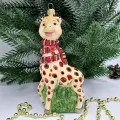 Irena-Co елочная игрушка, стекло Жираф в шарфе (16х8х5см)
