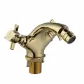 Смеситель для раковины или биде с вентильными ручками, золото