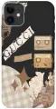 Силиконовый чехол на Apple iPhone 11 / Эпл Айфон 11 с рисунком GUCCI Stickers Soft Touch черный