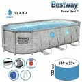 Бассейн каркасный Power Steel Swim Vista, 549 х 274 х 122, фильтр-насос, лестница, тент, 56716 Bestway